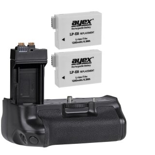Batteriegriff Set für Canon EOS 550D 600D 650D 700D + 2x LP-E8 Akku wie BG-E8