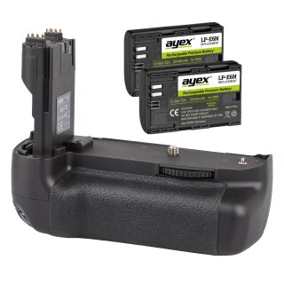 Batteriegriff Set für Canon EOS 7D + 2x LP-E6N Akku Hochformatgriff Akkugriff wie BG-E7