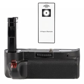 Batteriegriff für Nikon D5100 D5200 mit IR-Fernauslöser Betrieb mit bis zu 2 Akkus Hochformat
