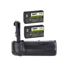 Batteriegriff Set für Canon EOS 6D + 2x LP-E6N Akkus