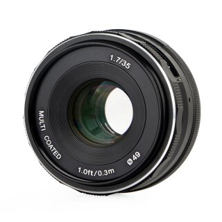 Meike 35mm F1.7 Weitwinkel Objektiv multicoated manueller Fokus für Sony E-Mount