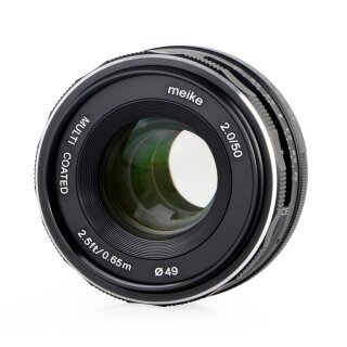 Meike 50mm F2.0 Objektiv multicoated für Sony E-Mount